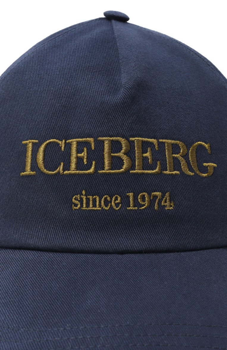 Мужская хлопковая бейсболка ICEBERG темно-синего цвета, арт. 7103/6920 | Фото 4 (Нос: Не проставлено; Материал сплава: Проставлено; Материал: Текстиль, Хлопок)