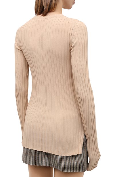 Хлопковый пуловер HELMUT LANG бежевого цвета по цене 46350 руб., арт. K04HW712, фото 4 Хлопковый пуловер HELMUT LANG, арт. K04HW712, фото 4