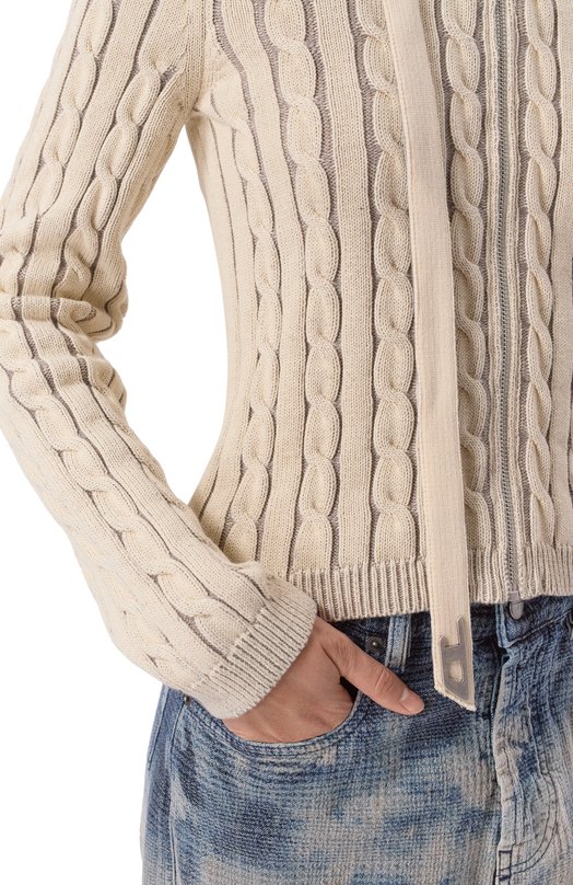 Хлопковый кардиган Diesel A23722/0EGEH Бежевый  A23722/0EGEH Фото 5