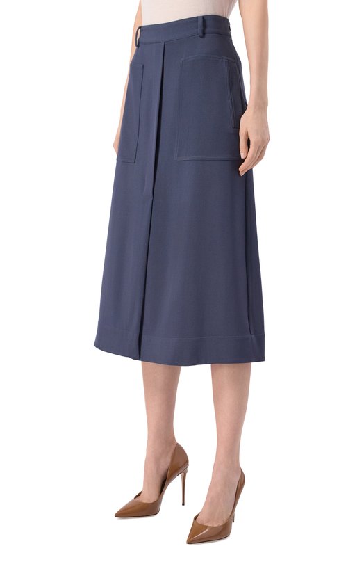 Юбка из шерсти и шелка Kiton D61207K0910 Синий  D61207K0910 Фото 3