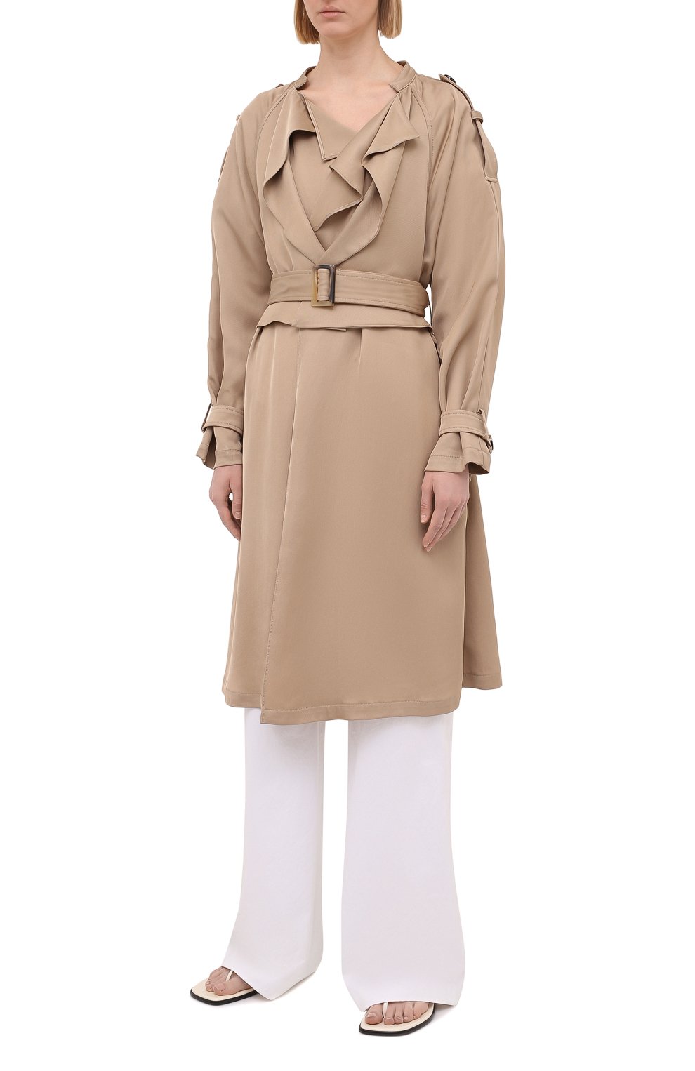 Плащ из вискозы EMPORIO ARMANI бежевого цвета по цене 76400 руб., арт. 3K2L80/2N7RZ, фото 3 Плащ из вискозы EMPORIO ARMANI, арт. 3K2L80/2N7RZ, фото 3