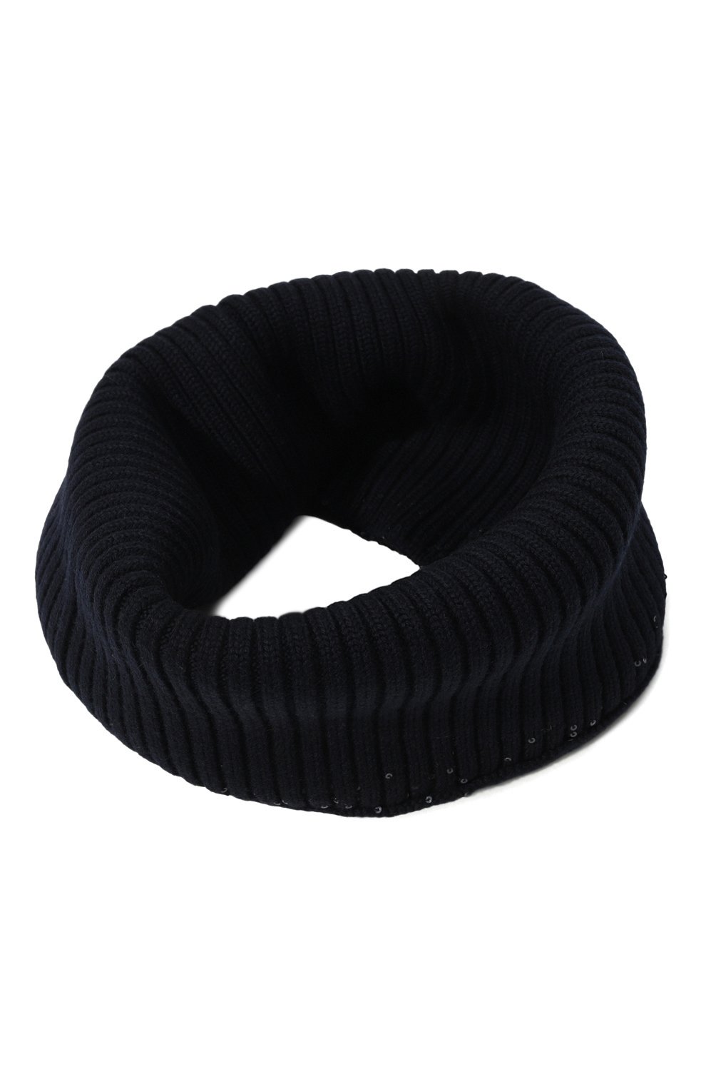 Шерстяной шарф-снуд LORENA ANTONIAZZI синего цвета по цене 14400 руб., арт. A2402C001A/328, фото 1 Шерстяной шарф-снуд LORENA ANTONIAZZI, арт. A2402C001A/328, фото 1