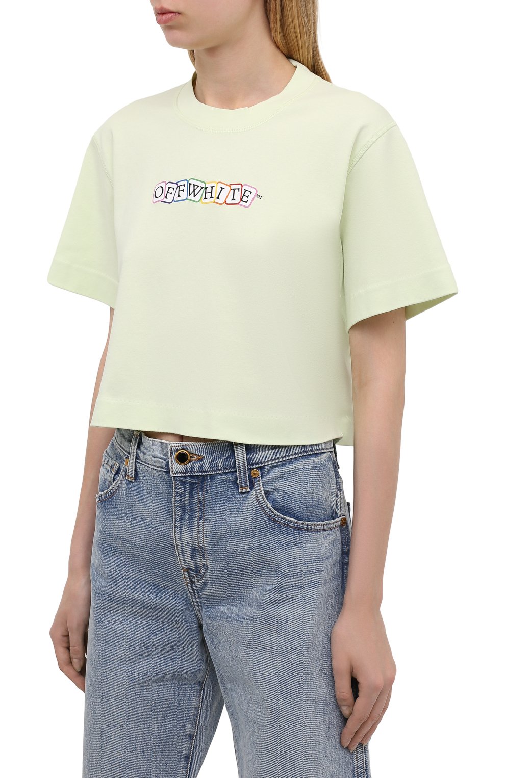 Хлопковая футболка OFF-WHITE, арт. 0WAA090S21JER003, фото 3