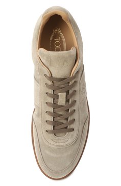 Мужские замшевые кеды tabs TOD’S бежевого цвета, арт. XXM68C0DP30RE0 | Фото 6 (Материал внутренний: Натуральная кожа; Стили: Классический; Материал внешний: Натуральная кожа, Замша; Кросс-КТ: Низкие; Подошва: Массивная; Материал утеплителя: Без утеплителя)