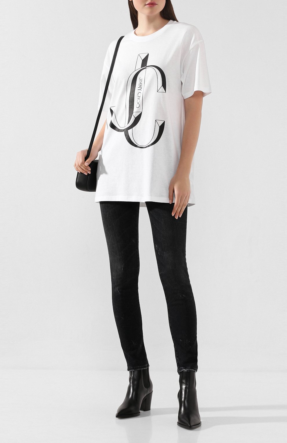 Хлопковая футболка JIMMY CHOO белого цвета по цене 24150 руб., арт. JC-TEE/S006, фото 2 Хлопковая футболка JIMMY CHOO, арт. JC-TEE/S006, фото 2