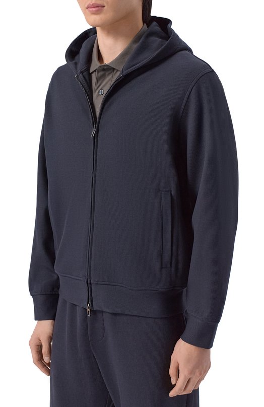 Толстовка из хлопка и лиоцелла Emporio Armani EM004513/AF13700 Синий  EM004513/AF13700 Фото 3