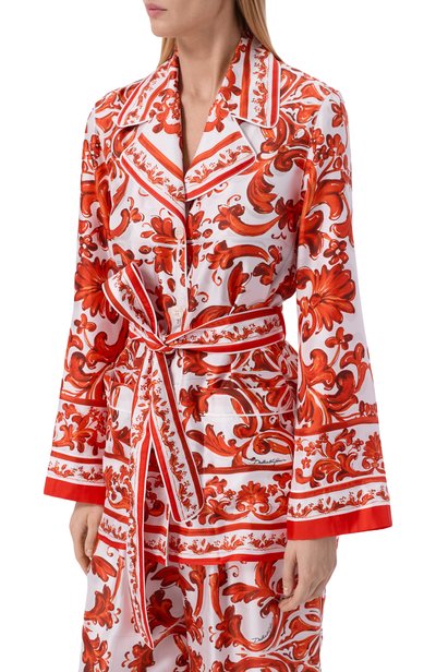 Шелковая рубашка DOLCE & GABBANA оранжевого цвета по цене 309000 руб., арт. F5Q03T/GDDRE, фото 3 Шелковая рубашка DOLCE & GABBANA, арт. F5Q03T/GDDRE, фото 3