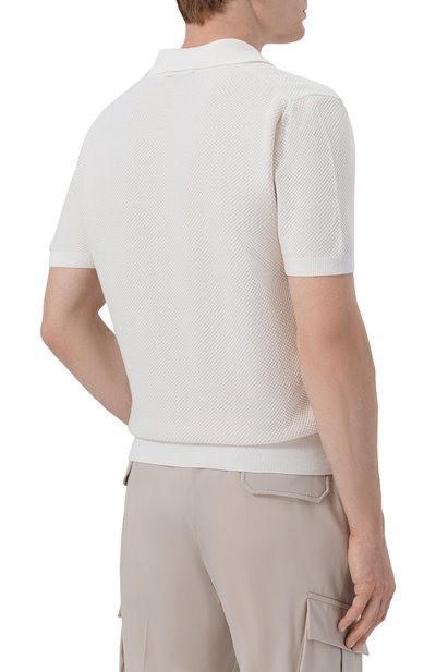Хлопковое поло CANALI белого цвета по цене 59650 руб., арт. C0127/MK02461, фото 4 Хлопковое поло CANALI, арт. C0127/MK02461, фото 4