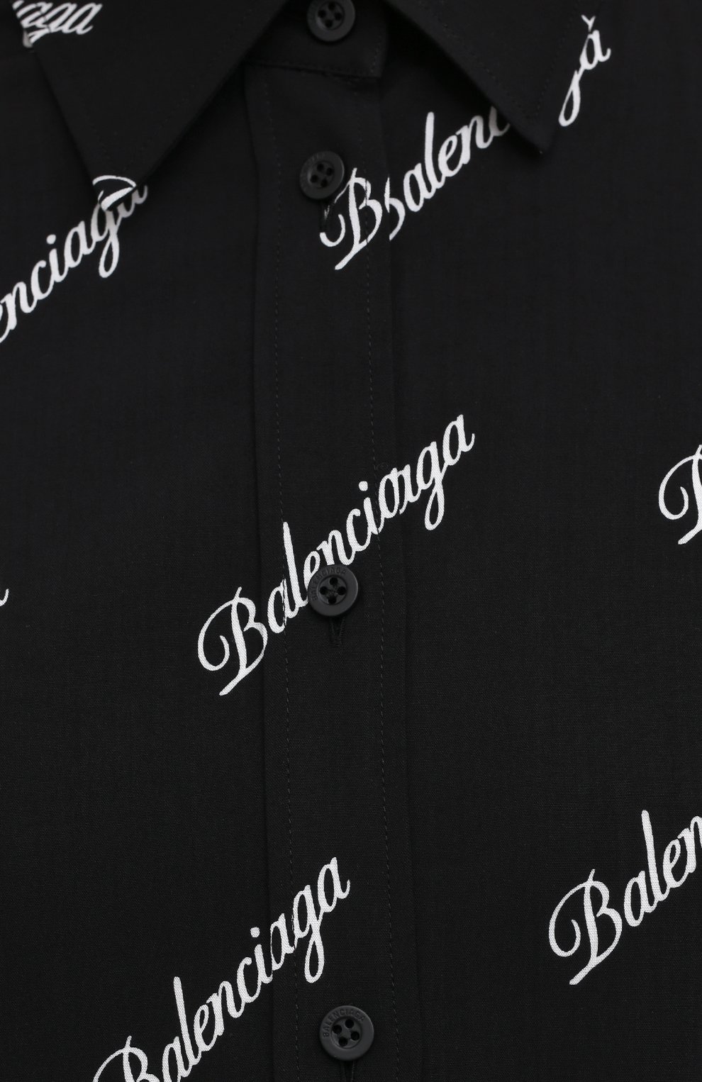 Рубашка из вискозы BALENCIAGA черного цвета по цене 75650 руб., арт. 595038/TJLY9, фото 5 Рубашка из вискозы BALENCIAGA, арт. 595038/TJLY9, фото 5