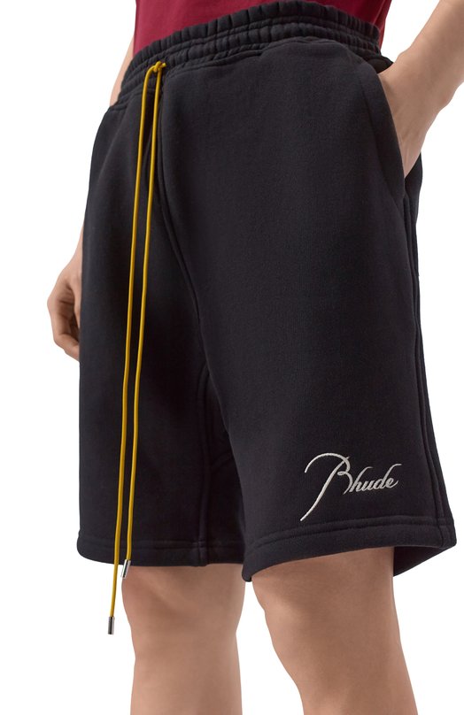 Хлопковые шорты Rhude RHPS26SH01012 Чёрный  RHPS26SH01012 Фото 5