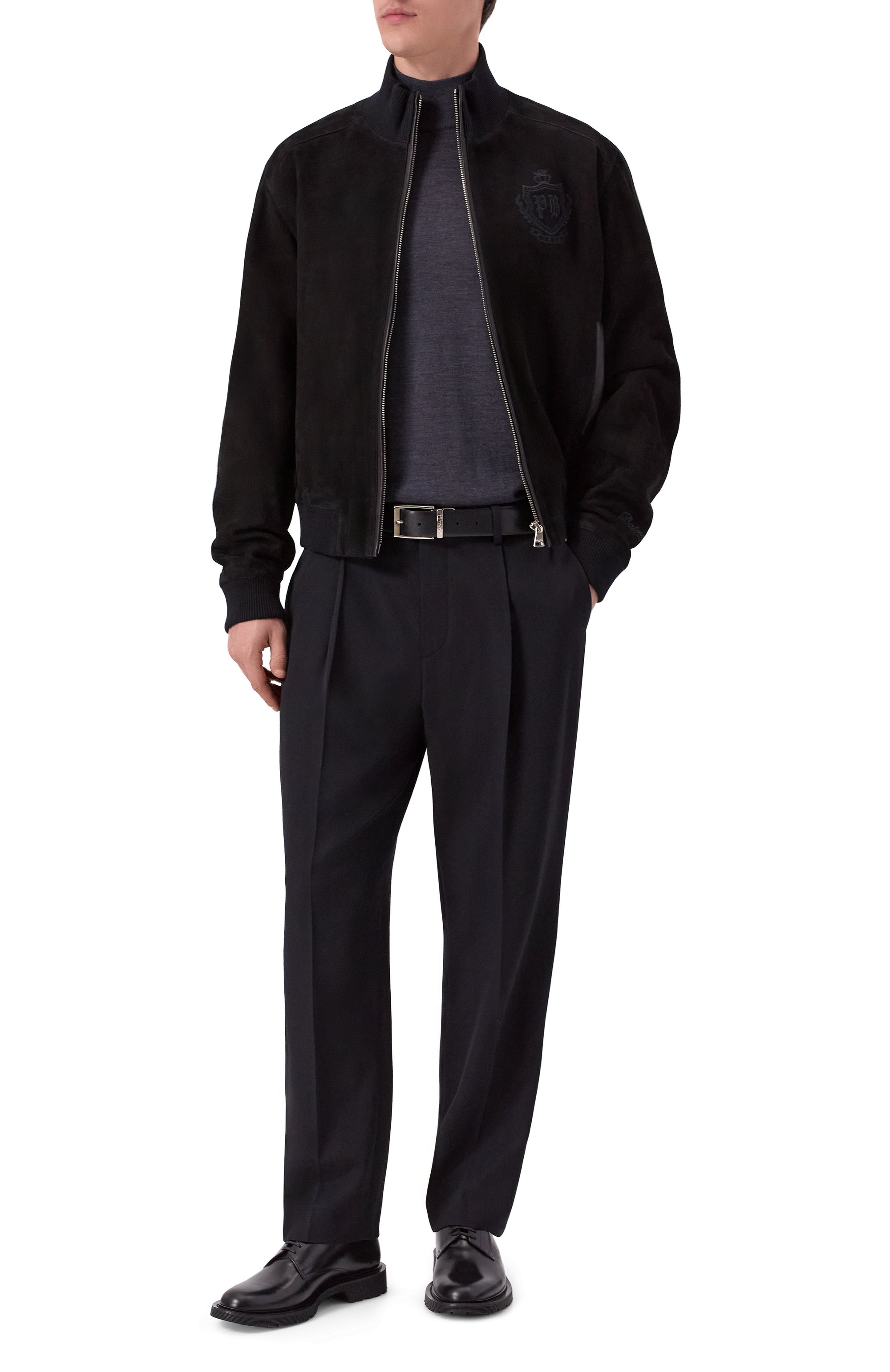 Замшевый бомбер BALMAIN черного цвета по цене 394500 руб., арт. FH0TFA87/LD91, фото 2 Замшевый бомбер BALMAIN, арт. FH0TFA87/LD91, фото 2