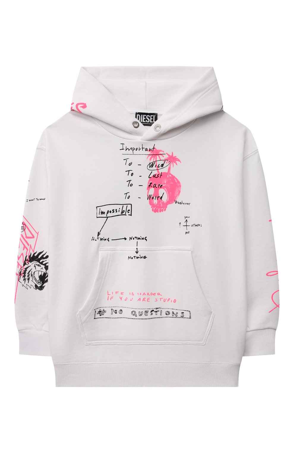 Хлопковое худи DIESEL, арт. J00622-KYAQK, фото 1