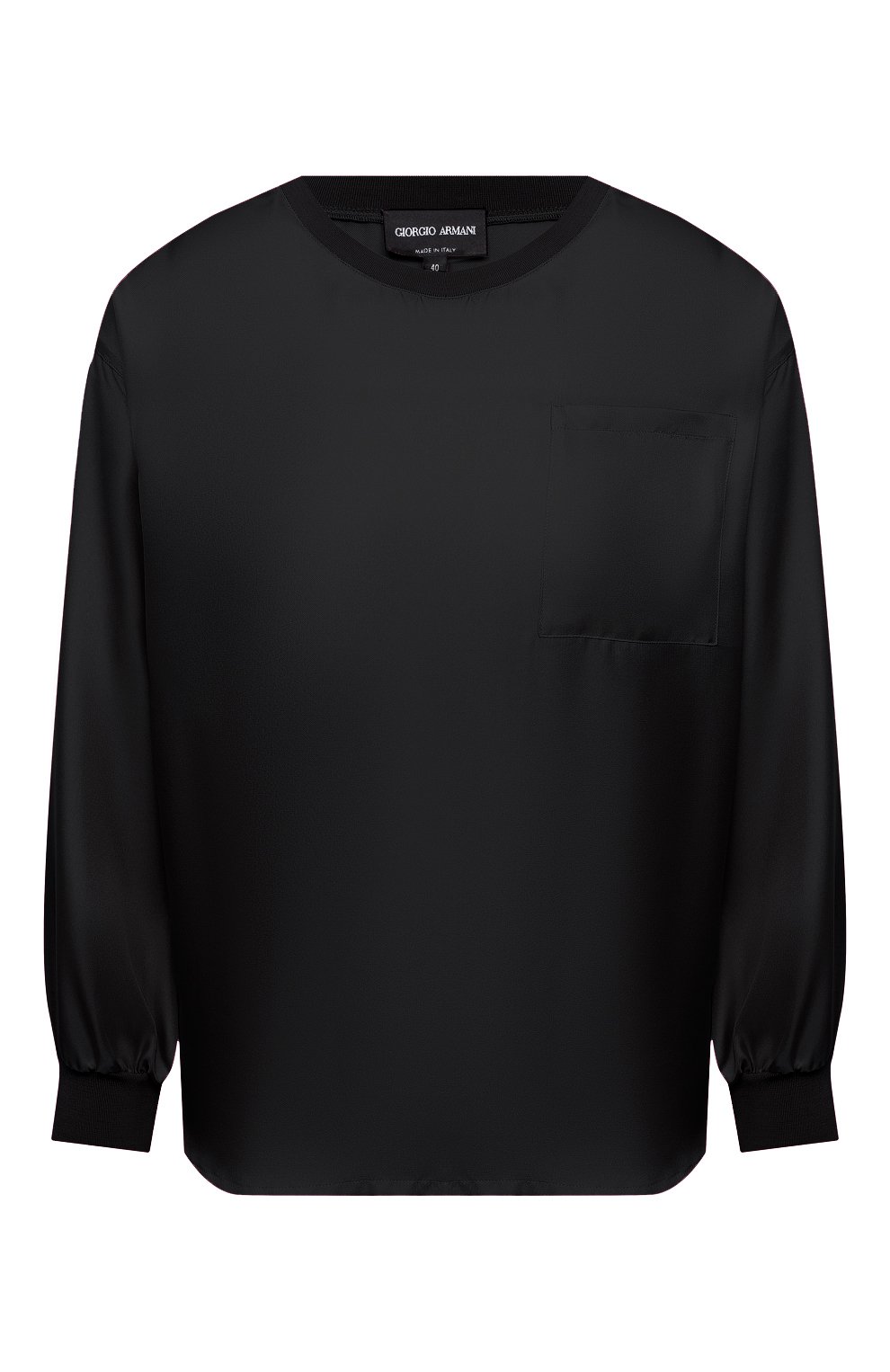 Шелковая блузка GIORGIO ARMANI черного цвета по цене 126000 руб., арт. 0WHCCZ04/TZ653, фото 1 Шелковая блузка GIORGIO ARMANI, арт. 0WHCCZ04/TZ653, фото 1