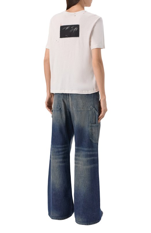 Хлопковая футболка Ann Demeulemeester B0012842/FA638 Белый  B0012842/FA638 Фото 4