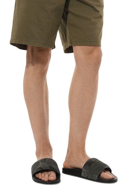 Кожаные шлепанцы TOM FORD темно-зеленого цвета по цене 65950 руб., арт. J1437/ICL090, фото 3 Кожаные шлепанцы TOM FORD, арт. J1437/ICL090, фото 3