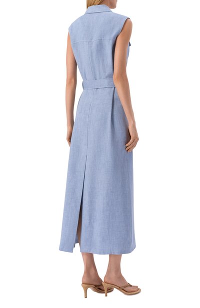 Платье изо льна и вискозы P.A.R.O.S.H. голубого цвета по цене 110500 руб., арт. D726129/BLINK, фото 3 Платье изо льна и вискозы P.A.R.O.S.H., арт. D726129/BLINK, фото 3