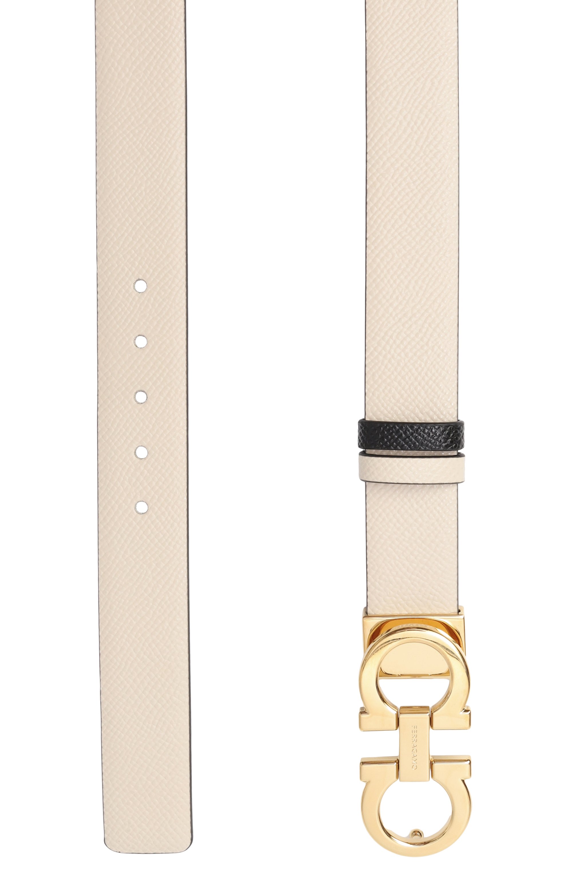 Двусторонний ремень gancini FERRAGAMO кремового цвета по цене 52550 руб., арт. 23A565/615288, фото 4 Двусторонний ремень gancini FERRAGAMO, арт. 23A565/615288, фото 4