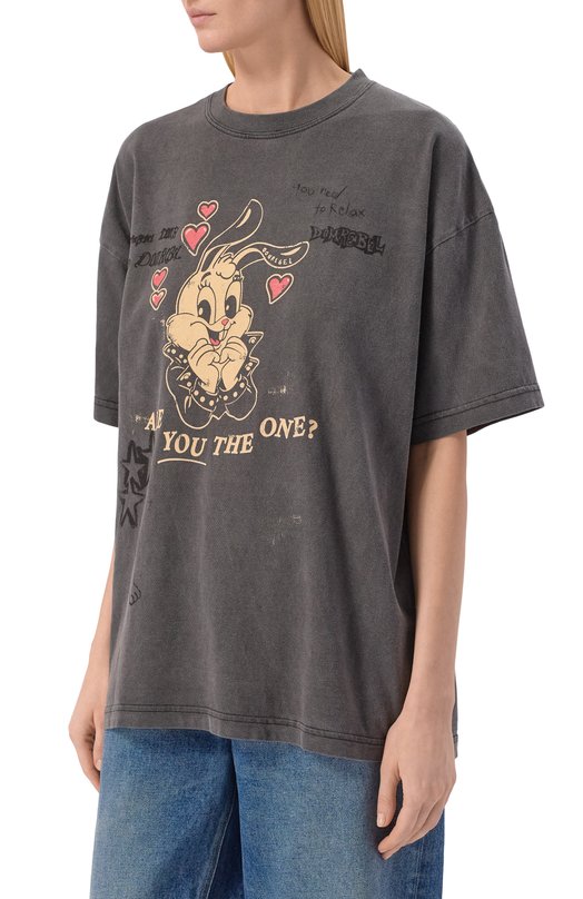 Хлопковая футболка DOMREBEL THE 0NE/T-SHIRT Серый  THE 0NE/T-SHIRT Фото 3