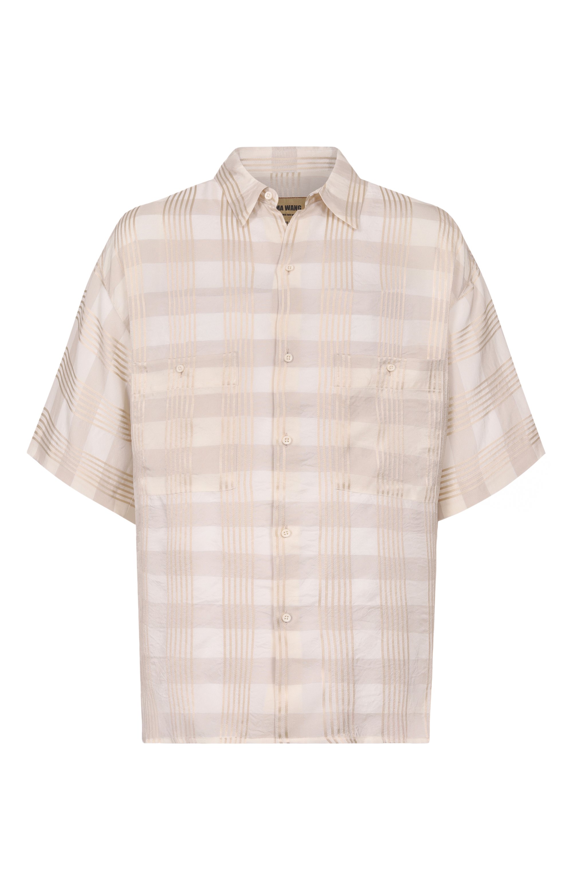 Рубашка из вискозы UMA WANG кремового цвета по цене 92650 руб., арт. UM1527, фото 1 Рубашка из вискозы UMA WANG, арт. UM1527, фото 1