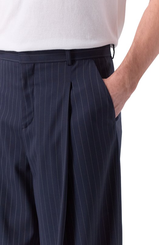 Шерстяные брюки Balmain FH0PQ355/WD25 Синий  FH0PQ355/WD25 Фото 5