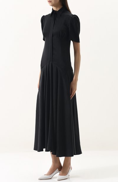 Однотонное шелковое платье-миди HILLIER BARTLEY, арт. DR 170 F12 CREPE SATIN, фото 3