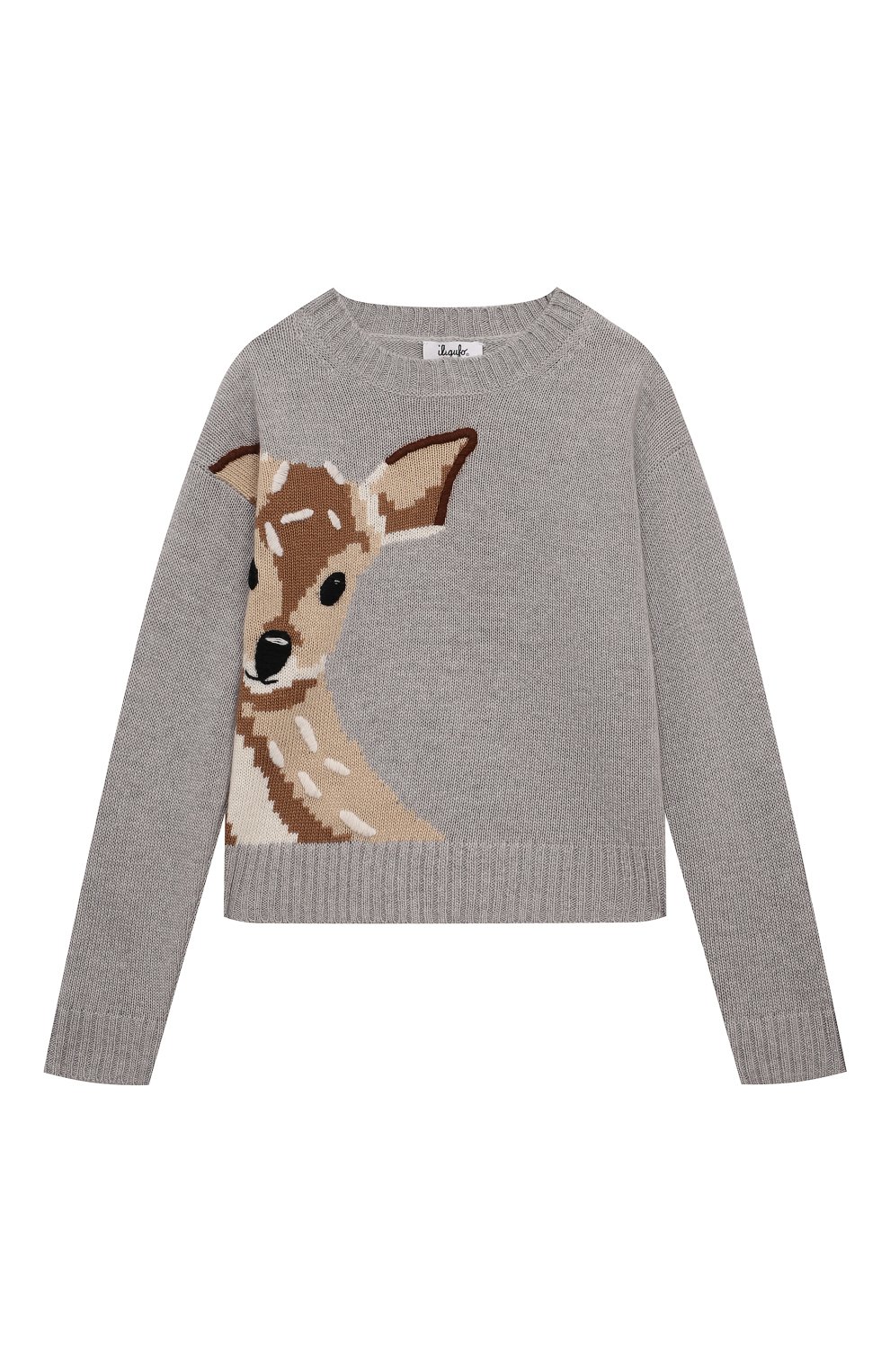 Шерстяной пуловер IL GUFO серого цвета по цене 19850 руб., арт. A24MA473EM220/5A-8A, фото 1 Шерстяной пуловер IL GUFO, арт. A24MA473EM220/5A-8A, фото 1