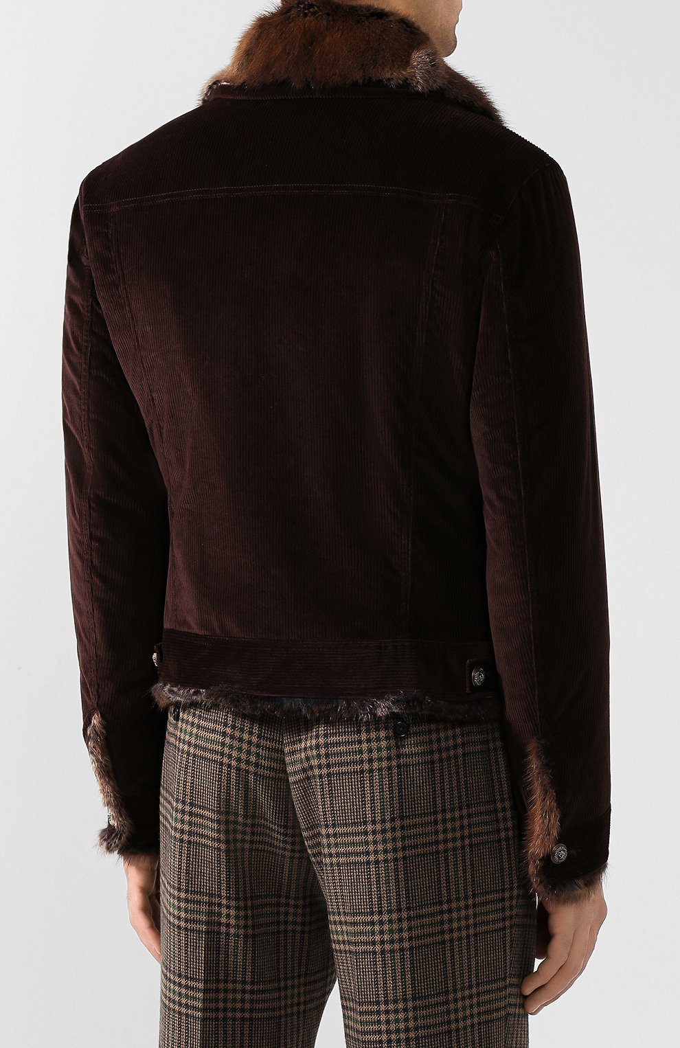 Вельветовая куртка с подкладкой из ондатры DOLCE & GABBANA, арт. G9P02Z/FUWC0, фото 4