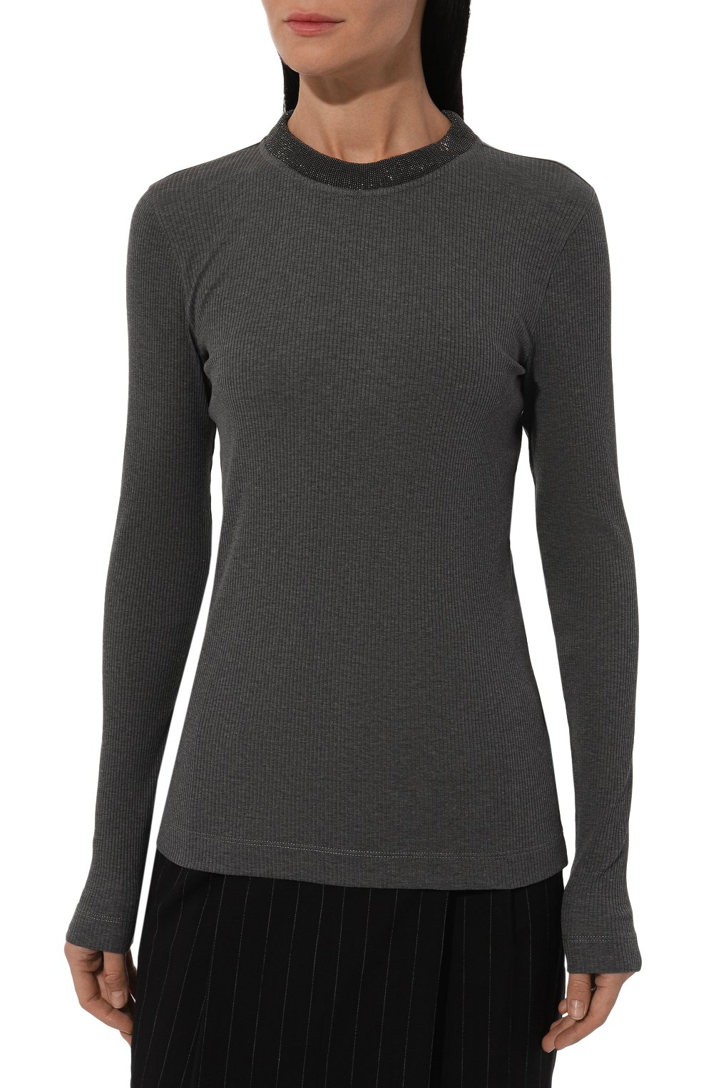 Хлопковый лонгслив BRUNELLO CUCINELLI, арт. MP902HR320, фото 3