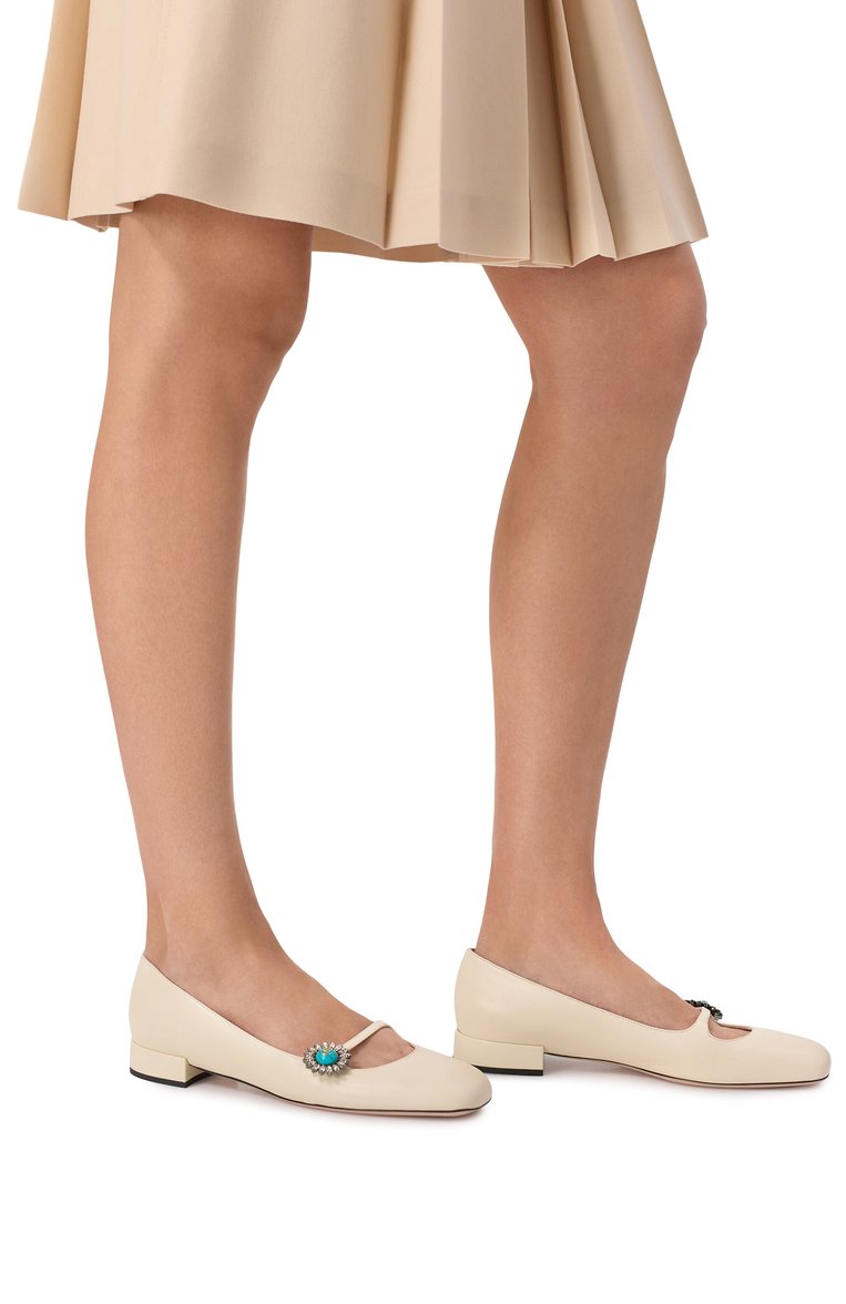 Женские кожаные балетки preshoes VALENTINO кремового цвета, арт. 6W2S0LL7/DHS | Фото 3 (Материал внутренний: Натуральная кожа; Материал внешний: Натуральная кожа; Подошва: Плоская; Каблук высота: Низкий)