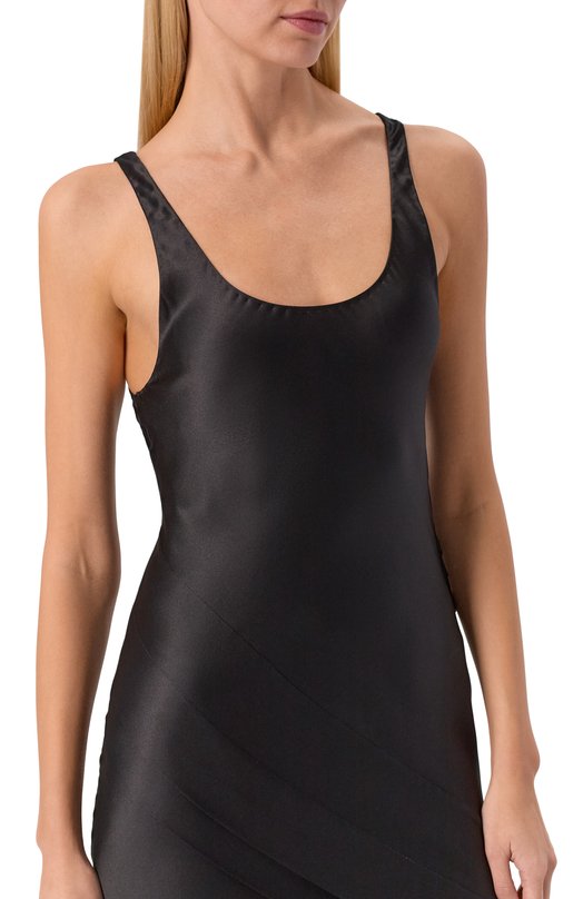 Атласное платье Saint Laurent 841805/Y7G27 Чёрный  841805/Y7G27 Фото 4