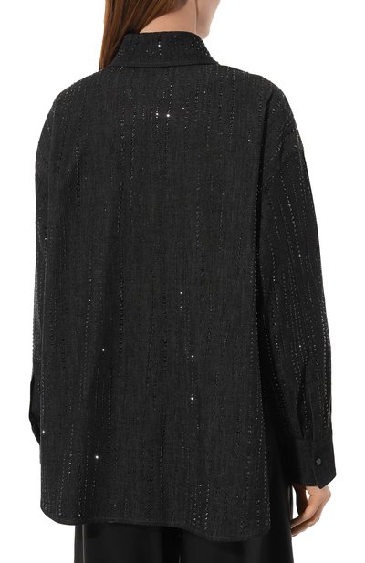 Рубашка из хлопка и вискозы DONDUP темно-серого цвета по цене 129500 руб., арт. DC233/DS0258D GT1W DD W23, фото 4 Рубашка из хлопка и вискозы DONDUP, арт. DC233/DS0258D GT1W DD W23, фото 4