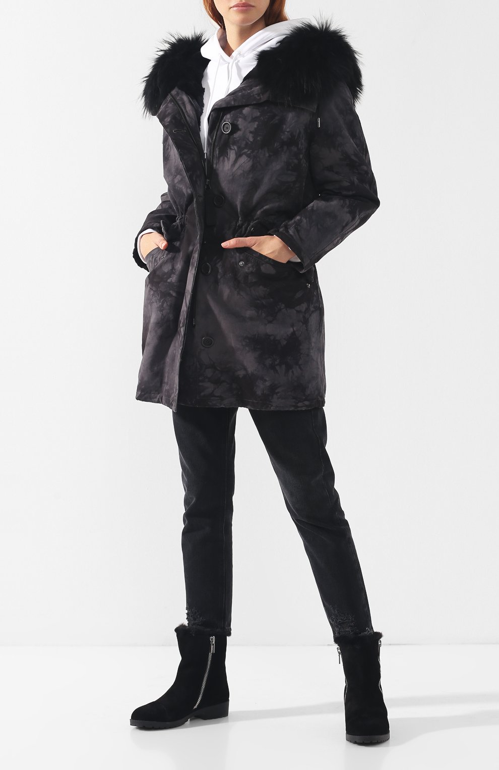 Утепленные замшевые ботинки с молниями DKNY, арт. K3840252, фото 2