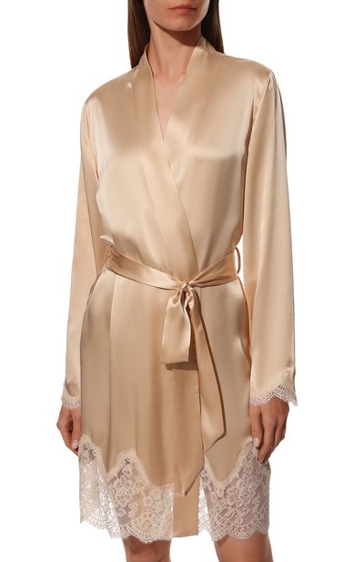 Шелковый халат AUBADE светло-бежевого цвета по цене 34740 руб., арт. QS65, фото 3 Шелковый халат AUBADE, арт. QS65, фото 3