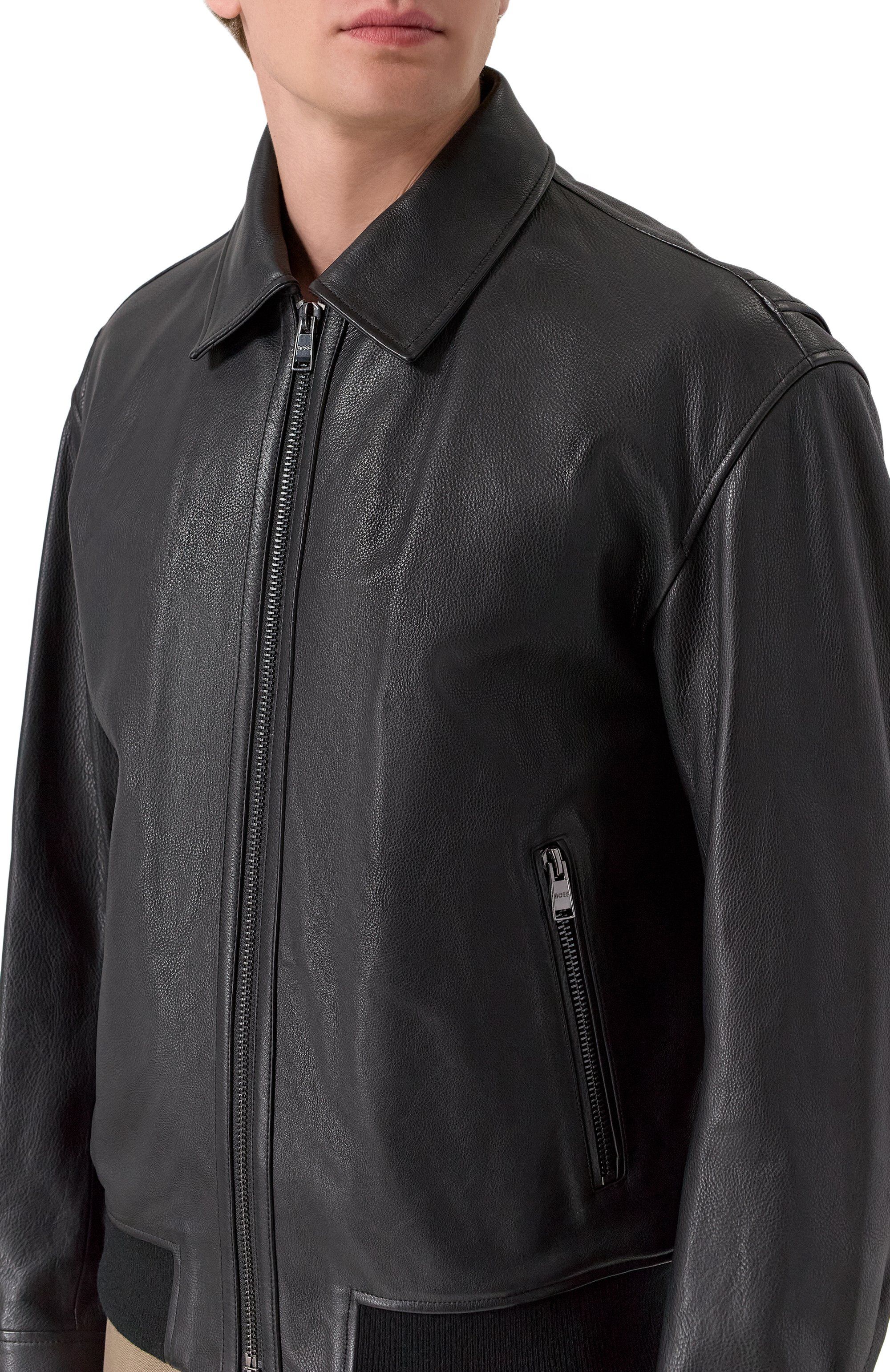 Кожаный бомбер BOSS, арт. 50532807, фото 5