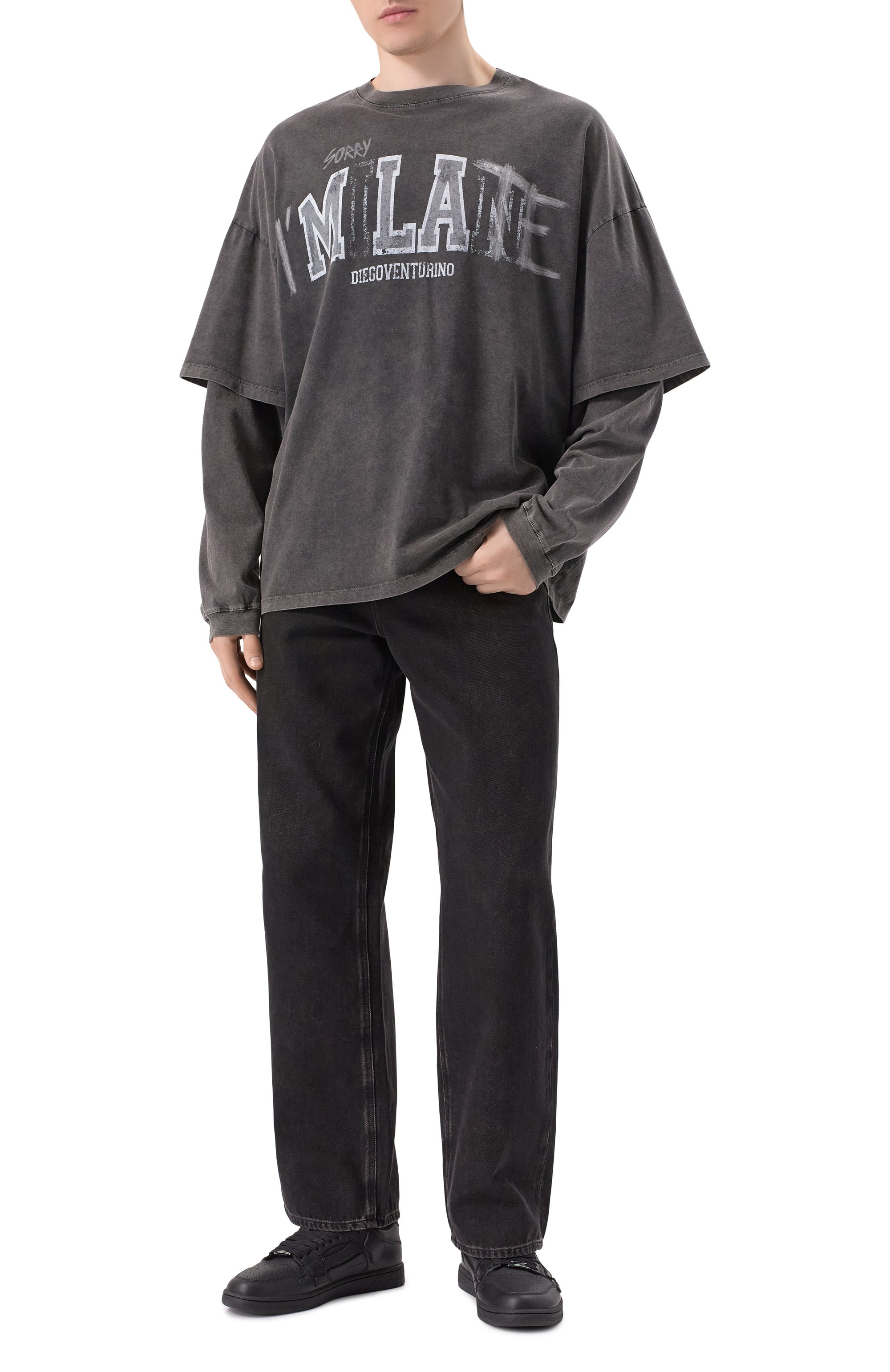 Хлопковый лонгслив DIEGO VENTURINO, арт. DVTS-MLCLATE, фото 2