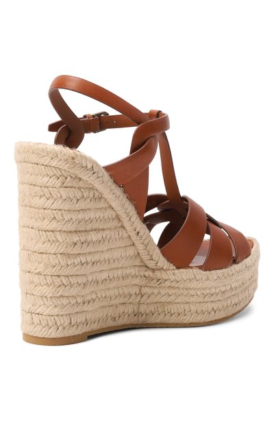 Кожаные босоножки espadrille SAINT LAURENT, арт. 611924/BDA00, фото 5