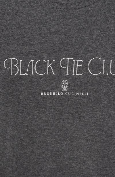 Хлопковая футболка BRUNELLO CUCINELLI темно-серого цвета по цене 28750 руб., арт. B0B13S154B, фото 3 Хлопковая футболка BRUNELLO CUCINELLI, арт. B0B13S154B, фото 3