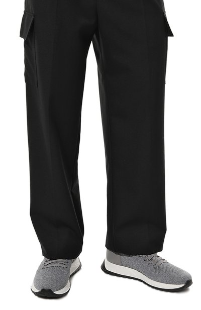 Текстильные кроссовки DOUCAL'S серого цвета по цене 46950 руб., арт. DU3222SYDNPZ658NN10, фото 3 Текстильные кроссовки DOUCAL'S, арт. DU3222SYDNPZ658NN10, фото 3