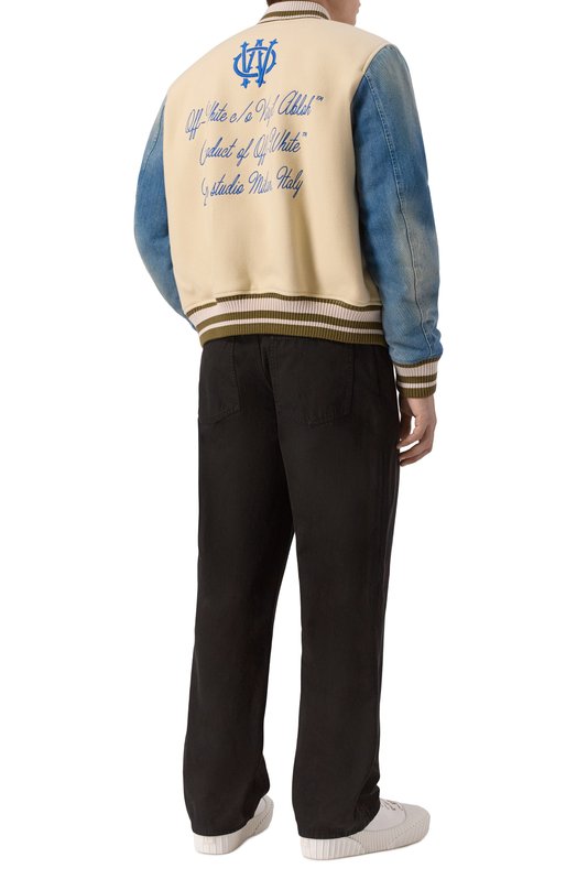 Комбинированный бомбер Off-White 0MEH053F25FAB004 Бежевый  0MEH053F25FAB004 Фото 2