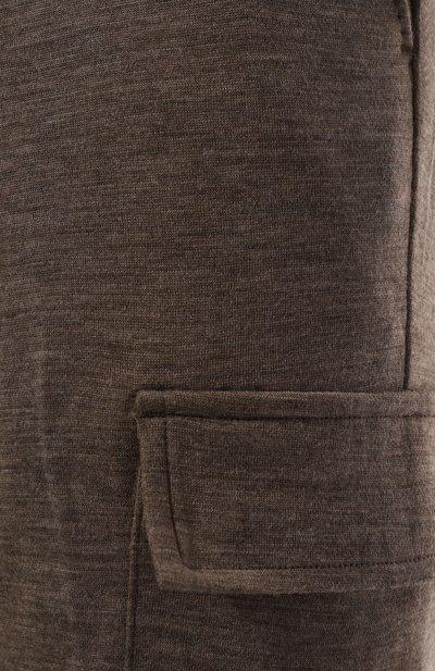 Шерстяные брюки-карго MARCO PESCAROLO коричневого цвета по цене 68600 руб., арт. T0R/50Y02, фото 5 Шерстяные брюки-карго MARCO PESCAROLO, арт. T0R/50Y02, фото 5