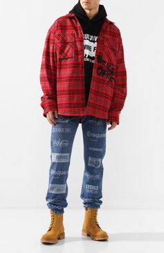 Мужские кожаные ботинки VETEMENTS бежевого цвета, арт. UAH20VET191008-104/M | Фото 2 (Мужское Кросс-КТ: Ботинки-обувь; Материал внутренний: Натуральная кожа; Материал сплава: Проставлено, Проверено; Материал утеплителя: Без утеплителя; Статус проверки: Проверено, Проверена категория; Подошва: Плоская; Драгоценные камни: Проставлено)