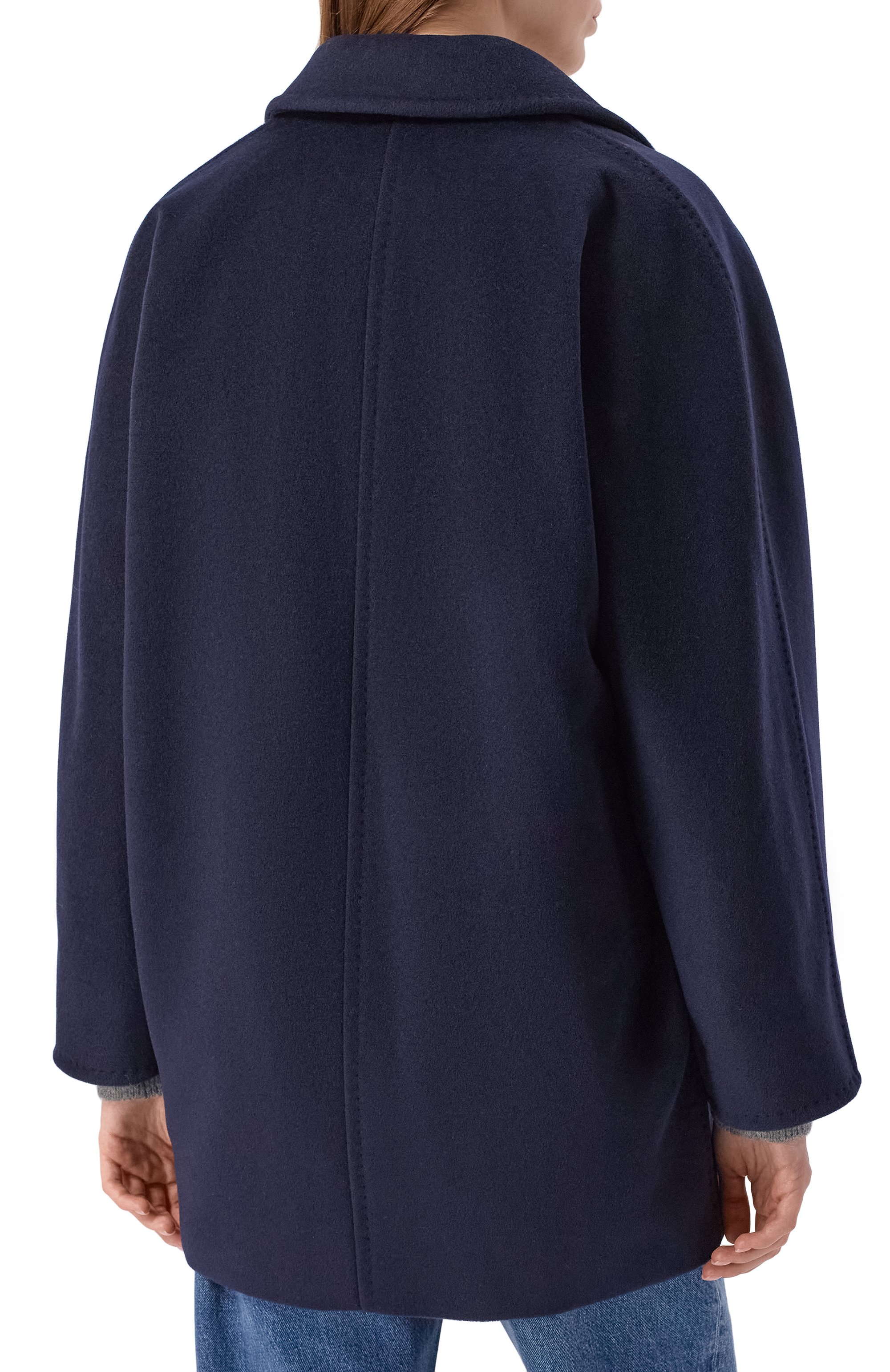 Пальто из шерсти и кашемира MAX MARA синего цвета по цене 237500 руб., арт. REBUS, фото 4 Пальто из шерсти и кашемира MAX MARA, арт. REBUS, фото 4