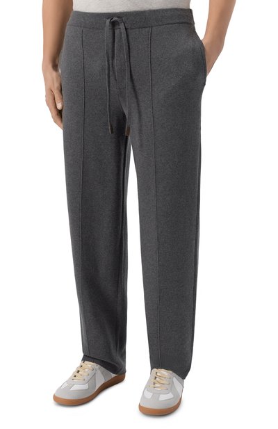 Брюки из шерсти и хлопка 12 STOREEZ темно-серого цвета по цене 26000 руб., арт. 136608, фото 3 Брюки из шерсти и хлопка 12 STOREEZ, арт. 136608, фото 3