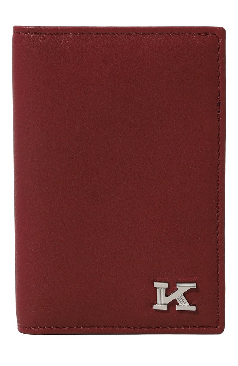 Женский кожаный футляр для кредитных карт KITON бордового цвета, арт. DKRISX0893A | Фото 1 (Нос: Не проставлено; Материал: Натуральная кожа)