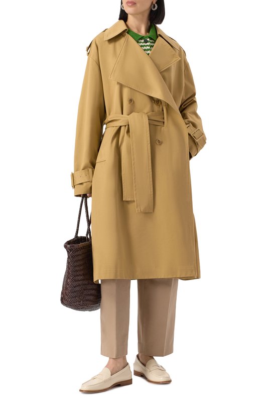 Хлопковый тренч 7 For All Mankind 7N104108STF Бежевый  7N104108STF Фото 2
