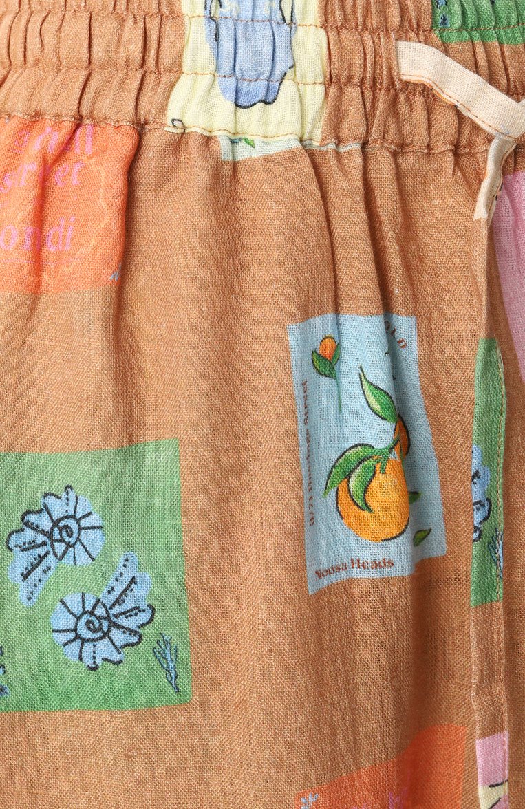 Женский льняные брюки PALM NOOSA светло-коричневого цвета, арт. HALLIE PANTS | Фото 6 (Драгоценные камни: Проставлено; Материал сплава: Проставлено; Длина (брюки, джинсы): Стандартные; Материал внешний: Лен; Стили: Кэжуэл; Кросс-КТ: Пляж)