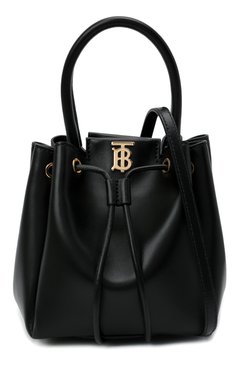 Женская сумка bucket BURBERRY черного цвета, арт. 8028541 | Фото 7 (Сумки-технические: Сумки top-handle; Материал: Натуральная кожа; Материал сплава: Проставлено; Размер: mini; Ремень/цепочка: На ремешке; Драгоценные камни: Проставлено)