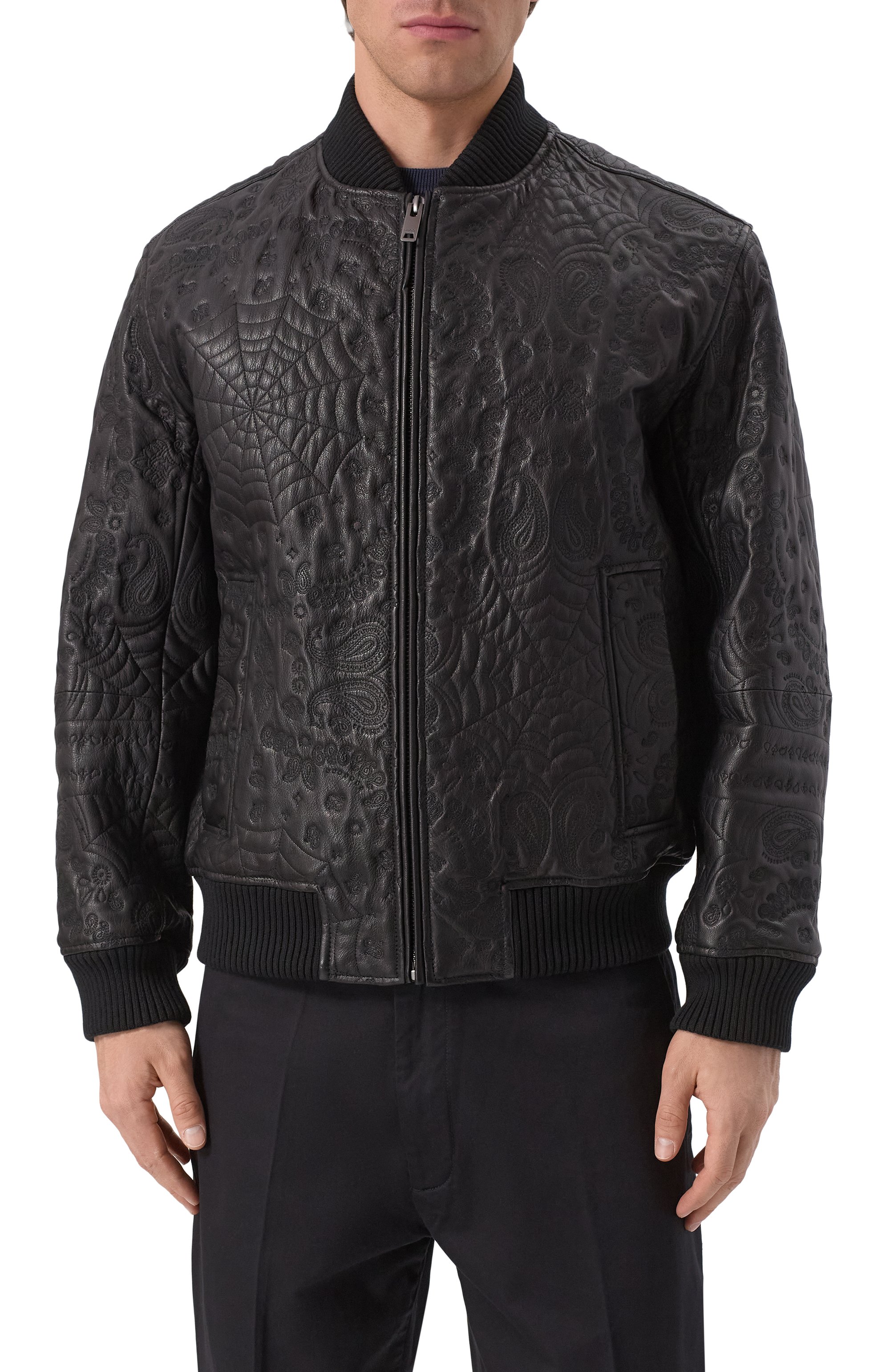 Кожаный бомбер HUGO, арт. 50530821, фото 3