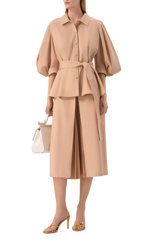 Хлопковая блузка Elie Saab T0270/P0023 Бежевый  T0270/P0023 Фото 2