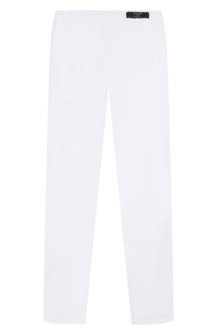 Детские джинсы BALMAIN белого цвета, арт. BW6Q50 | Фото 2 (Материал сплава: Проставлено; Материал внешний: Хлопок; Нос: Не проставлено)